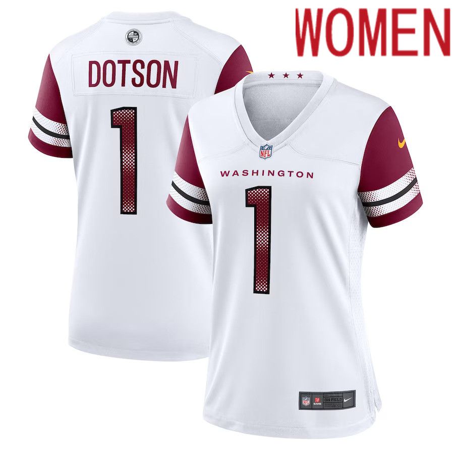 Women Washington Commanders #1 Jahan Dotson Nike White Game Player NFL Jersey